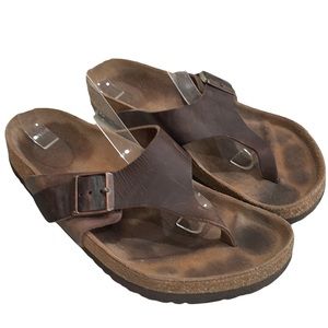 Birkenstock Men’s Como Leather Thong Sandal Brown 10-10.5 Women’s 12-12.5